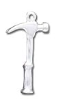 Carpenter's Claw Hammer Tool 3D Sterling Silver Charm