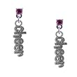 Beaded "Cheer" - Hot Pink Swarovski Post Charm Earrings [Jewelry]