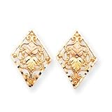 10k Black Hills Gold Scrolled Diamond-Shaped Earrings