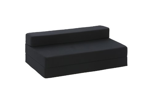 Lyon Double Chair Bed in Black Cotton Drill