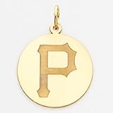 14K Pittsburgh Pirates Large Disc Satin P Pendant