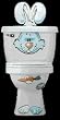 Toilet Buddy Poo P. Bunny . Decoration. Training Aid