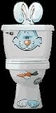 Toilet Buddy Poo P. Bunny . Decoration. Training Aid