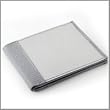 Image of Stainless Steel Bi-fold Wallet with Crossing Slots & Silver Tech Fabric