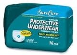 SureCare Protective Underwear SUPER-PLUS Absorbency Size Large Case/64 (4 bags of 16)