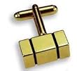 Cufflinks - Rectangle Setting with Black Enamel Detail