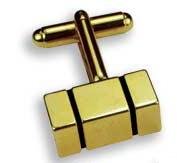 Cufflinks - Rectangle Setting with Black Enamel Detail