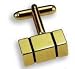 Cufflinks - Rectangle Setting with Black Enamel Detail