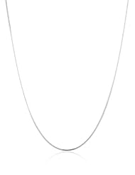 18k White Gold .7mm D-Cut Snake Chain Necklace