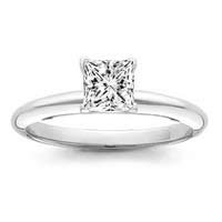 0.66 Carat D/SI2 Princess Certified Diamond Solitaire Engagement Ring in 18ct Solid White Gold