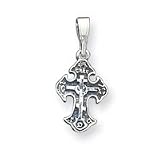 Sterling Silver Antiqued Cross Pendant