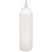 Clear Squeeze Sauce Bottle Clear. 8oz capacity. Soft and flexible polyethylene.