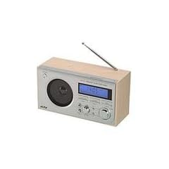 Elta 3502 Hi-Fi Radio (LC-Display, UKW-/MW-Tuner, Lautsprecher, Digital-Uhr mit Alarmfunktion, Teleskopantenne) silber/buche
