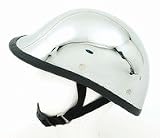 Chrome Jockey/Hawk Novelty Motorcycle Helmet, Y-Strap, Q-Release