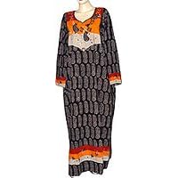Evening Wear - Ladies Cotton Caftans Gowns Multicolored Size 4X-L (kftn817e)