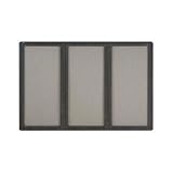 Quartet 2367L Quartet Enclosed Bulletin Board, Fabric Covered Cork, 72x48, GY, Aluminum Frame