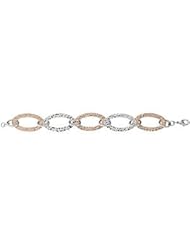 Amalfi™ Immersion Plated Stainless Steel Hammered Oval Link Bracelet 08.00 Inch Rose Gold Immerse lating Fb251