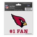 ARIZONA CARDINALS 3"X4" ULTRA DECAL WINDOW CLING