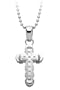 Mens Diamond Cross Pendant in Stainless Steel