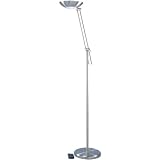 72H Polished Steel Finish Halogen Torchiere Floor Lamp by Visiondecor Furniture