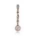 Y Gold Drop Pendant w Pink Pearl Tourmaline & Diamond