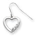 Sterling Silver Heart Diamond Earrings