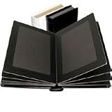 Adorama Pro Photo Album, White Leatherette Cover with Library Bound Black Pages, Holds 24 5 x 7 Prints