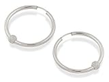 Silver Glitter Ball Hoop Earrings