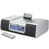 Silver Clock Radio With Audio System For iPod(R) - IHOME DUAL ALARM CLOCK FOR IPHONE IPOD SILVER ( IP9SR )