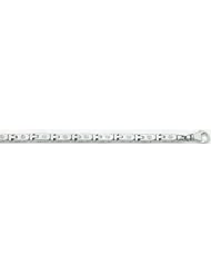 5mm 14k Fancy White Gold Link Bracelet 7"