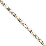 14k Two-Tone Diamond Xs Tennis Bracelet - 7 Inch