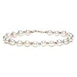 14K Gold, Cultured Freshwater Pearl Bracelet with Tri Color Beads