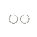 Eve's Addiction Simple Silver Hoop Earrings