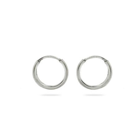 Childrens Toyshop  Jewelry : Eve's Addiction Simple Silver Hoop Earrings