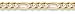 14K Gold 12mm Figaro Link Chain, 22 Inches