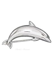 Sterling Silver Jumping Dolphin Or Porpoise Pin Brooch