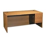 10500 Series Single Pedestal Desk, Right Pedestal, Medium Oak, 66 x 30 (HON10583RMM)