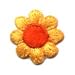 1" Yellow Daisy Flower with Orange Center - Embroidered Iron On or Sew On Patch