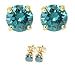 Blue Diamond Studs 0.75 Ct in 14K Yellow Gold