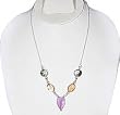 Chain Necklace Sterling Silver Colorful Shells 17 inches (ngnklc100)