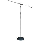 PylePro PMKS9 Microphone Stand. HEAVY DUTY COMPACT BASE BOOM MICROPHONE STAND PACCS. 59' Height - Black, Silver