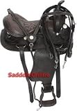 Tooled Black Western Horse Trail Saddle Tack 15 18