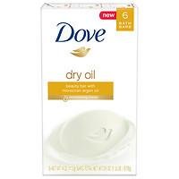 Dove Beauty Bar, Dry Oil, 6 Bar, 4 oz