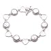 White Coin Pearl Silver Heart Shape Bracelet