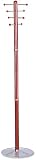 Safco 4193CY Costumer, Four Ball-Tipped Double-Hooks, Steel/Wood, Cherry