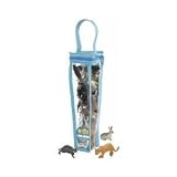North American Animal Nature Tube 12 piece playset: Beaver, Owl, Moose, Bear, Racoon, Fox, Bison, Eagle, Cougar, Wolf, Deer, Rabbit