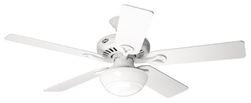 Hunter 21539 The Vista 52-Inch Five-White/Light Oak-Blades-Ceiling Fan, White