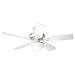 Hunter 21539 The Vista 52-Inch Five-White/Light Oak-Blades-Ceiling Fan, White