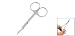 Amico Curved Edge Eyebrow Scissor Silver Tone Makeup Tool