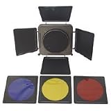 Savage 4-Leaf Barn Door, Honeycomb Grid & Color Filter Set for the CM-180, CM-250 and CM-360 Studio Monolight Flashes.